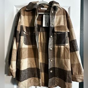 Sierra Brown Plaid Shacket